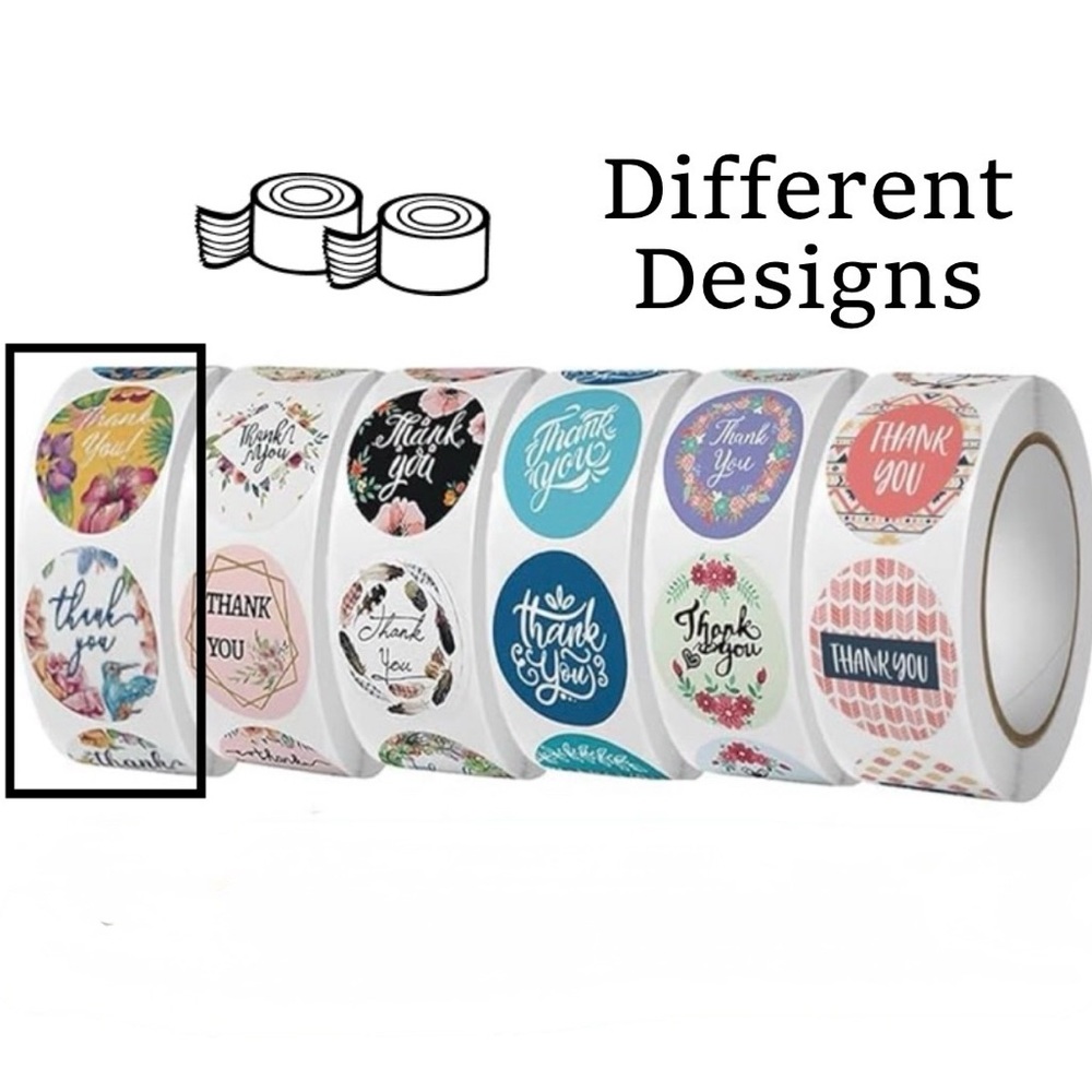 Thank You Sticker Roll (500) Yellow